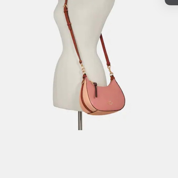 Coach Kleo Hobo colorblock bag gold/faded blush multi. - Picture 7 of 11